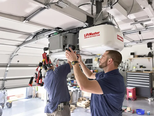 Compton Garage Door Repair technician performing advanced diagnostics on garage opener in Compton