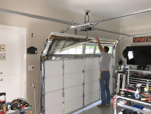 Garage door section replacement by Compton Garage Door Repair in Compton